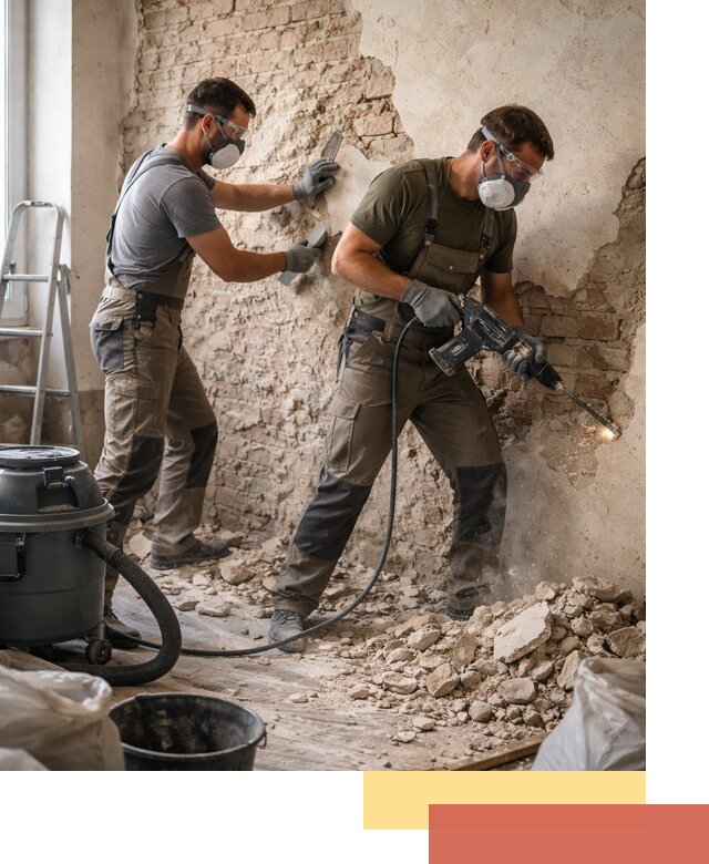 Демонтаж штукатурки со стен в Нефтеюганске быстро и аккуратно