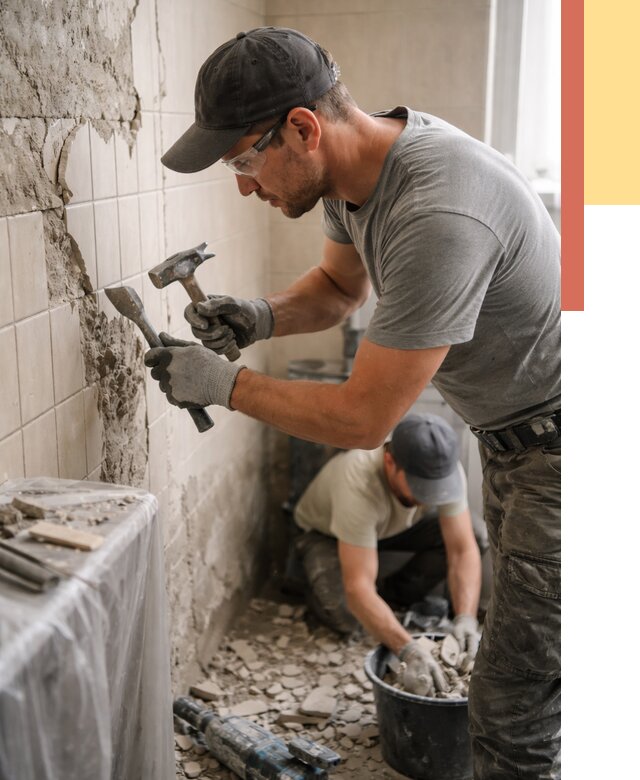 Демонтаж плитки со стен в Нефтеюганске от 864 руб. — быстро и недорого | ОТДЕЛОЧНИК-Нфт