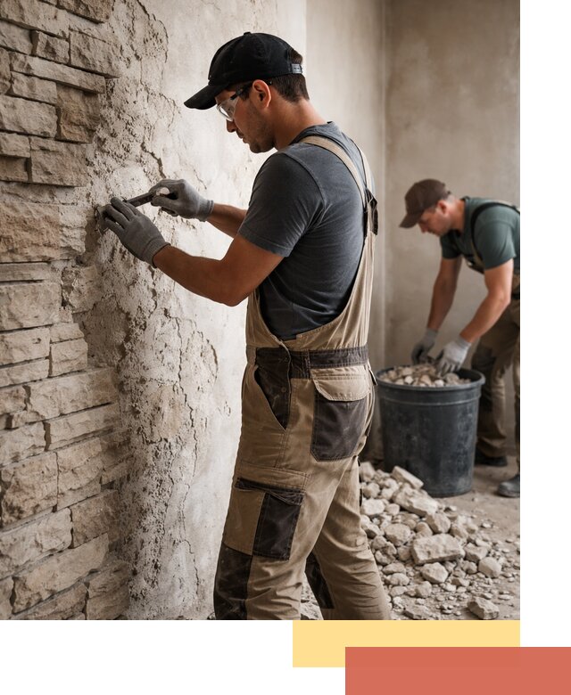 Демонтаж декоративного камня в Нефтеюганске профессионально и безопасно