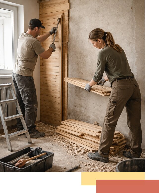 Демонтаж вагонки со стен в Нефтеюганске — профессиональный демонтаж