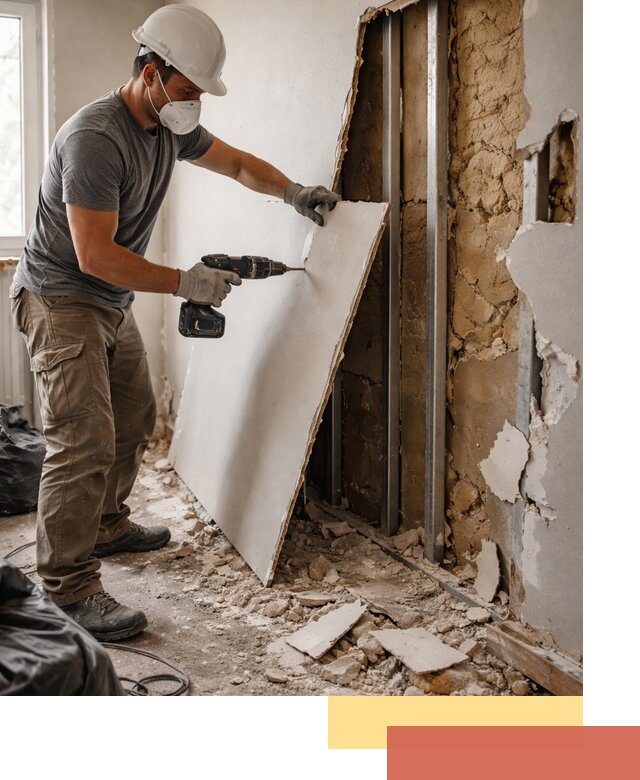 Демонтаж гипсокартона со стен в Нефтеюганске качественно и быстро