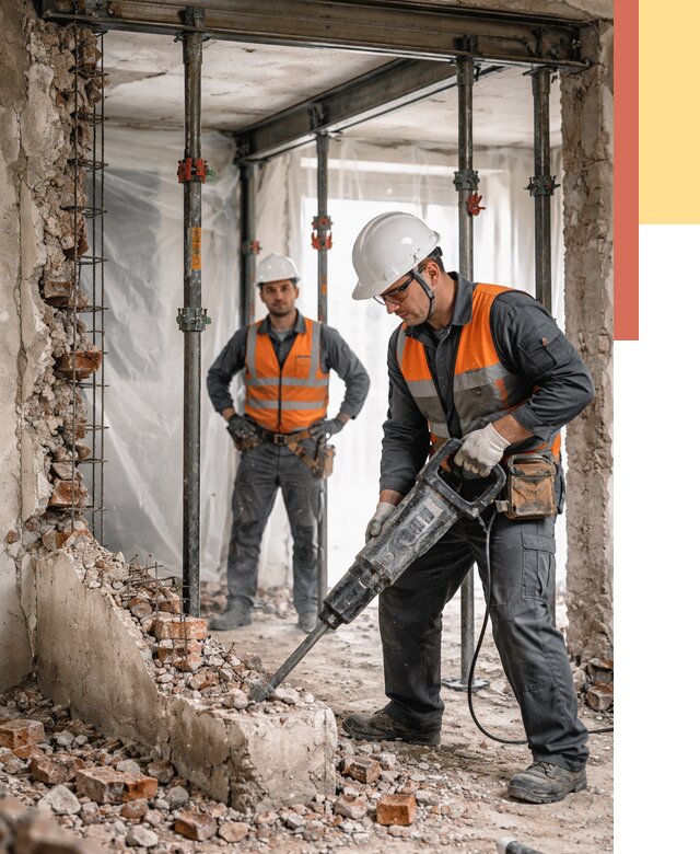 Снос несущих стен в Нефтеюганске от 10422 руб. — демонтаж несущей стены под ключ | ОТДЕЛОЧНИК-Нфт