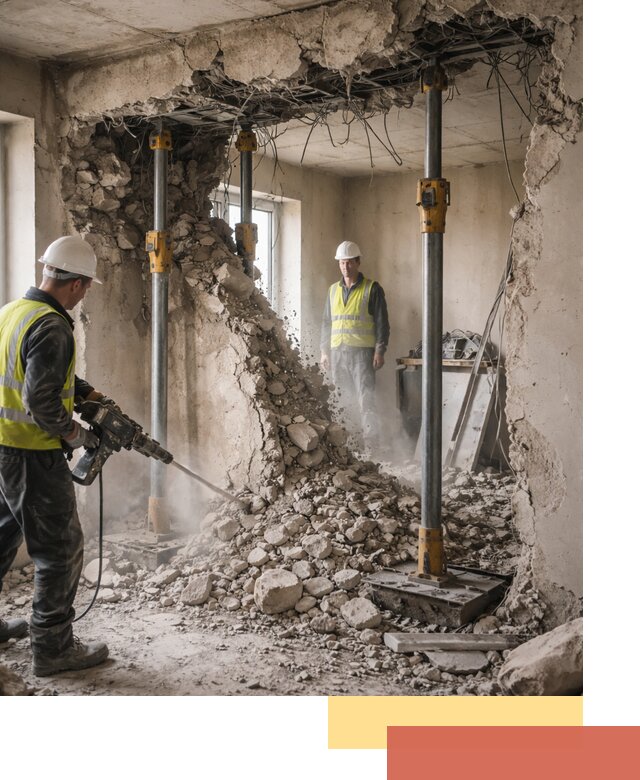 Снос несущих стен в Нефтеюганске с гарантией безопасности и качества