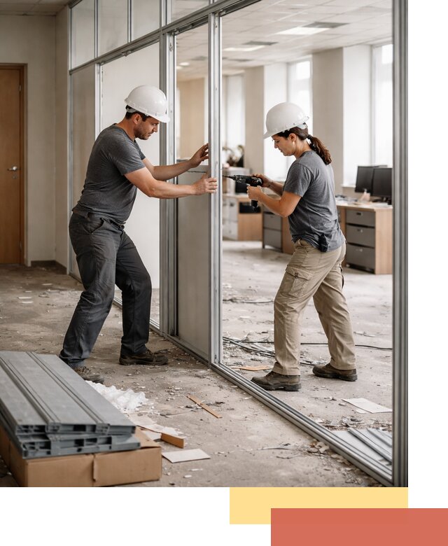 Демонтаж алюминиевых перегородок в Нефтеюганске быстро и аккуратно