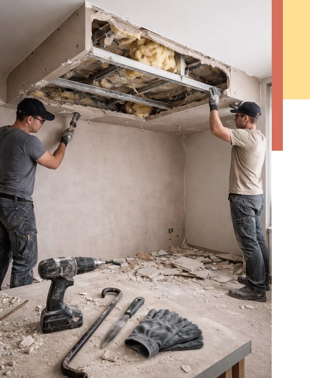 Демонтаж короба из гипсокартона в Нефтеюганске от 1546 руб. — быстро и недорого | ОТДЕЛОЧНИК-Нфт