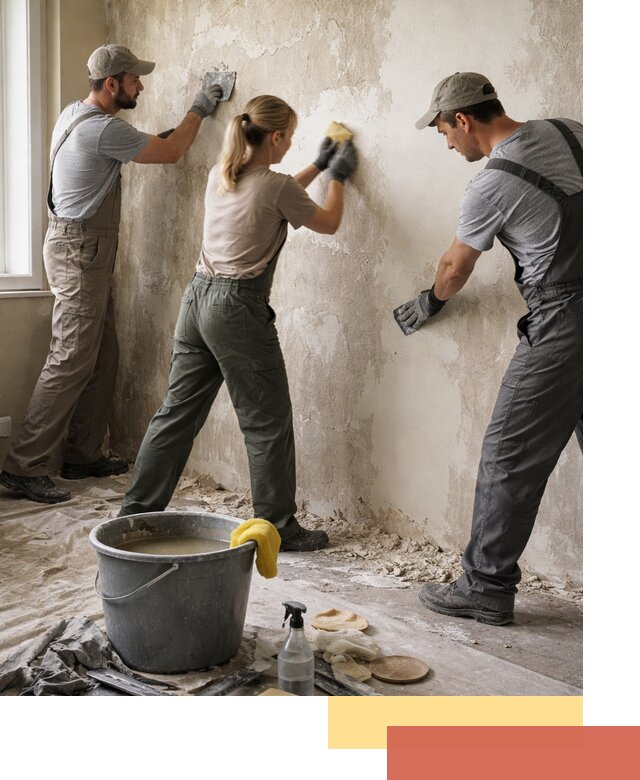 Очистка стен от клея и грунтовки в Нефтеюганске качественно и быстро