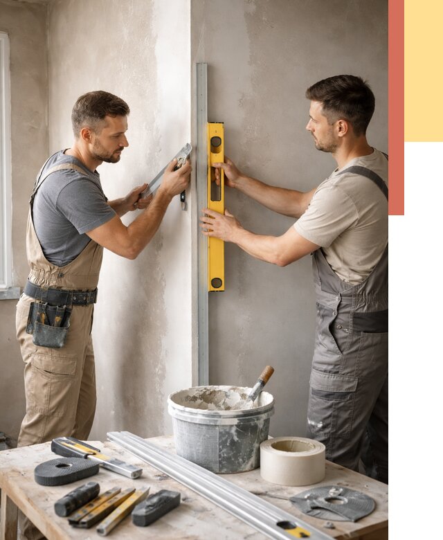 Выведение углов стен в Нефтеюганске от 1881 руб. быстро и недорого | ОТДЕЛОЧНИК-Нфт