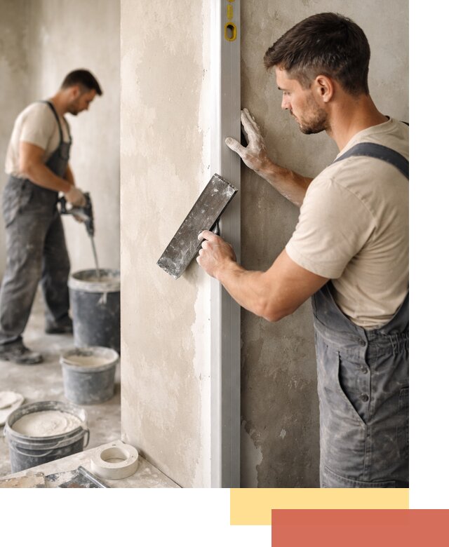 Выведение углов стен в Нефтеюганске: монтаж и оштукатуривание