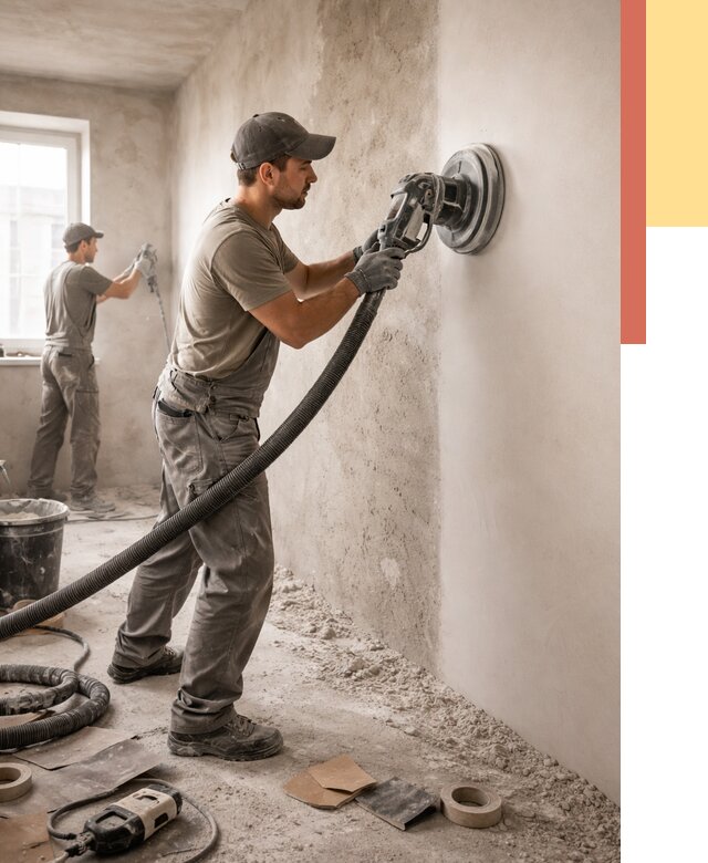 Шлифовка стен в Нефтеюганске от 1220 руб/м2 — быстро и недорого | ОТДЕЛОЧНИК-Нфт