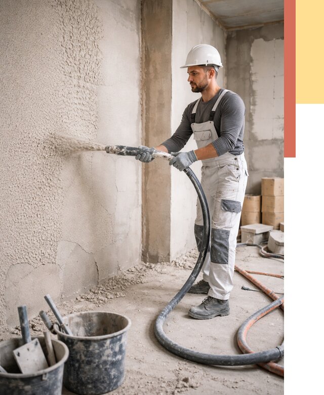 Машинная штукатурка стен в Нефтеюганске под ключ от 6609 руб./м2 | ОТДЕЛОЧНИК-Нфт