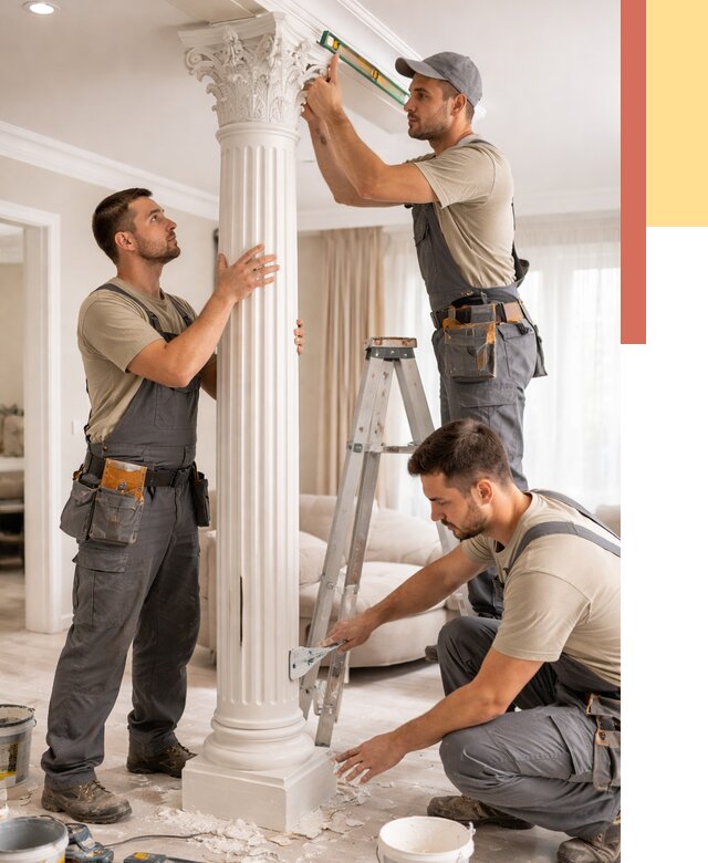 Установка декоративных колонн в Нефтеюганске от 12202 руб. под ключ | ОТДЕЛОЧНИК-Нфт