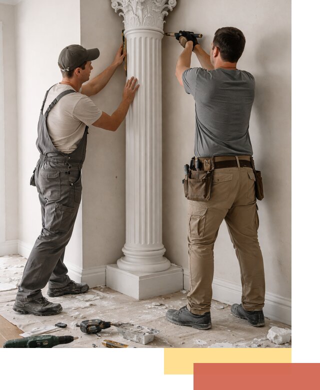 Установка декоративных колонн в Нефтеюганске под ключ