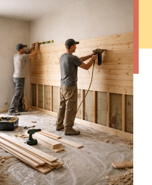 Монтаж деревянной вагонки на стены в Нефтеюганске от 7626 руб. | Услуги монтажа вагонки | ОТДЕЛОЧНИК-Нфт