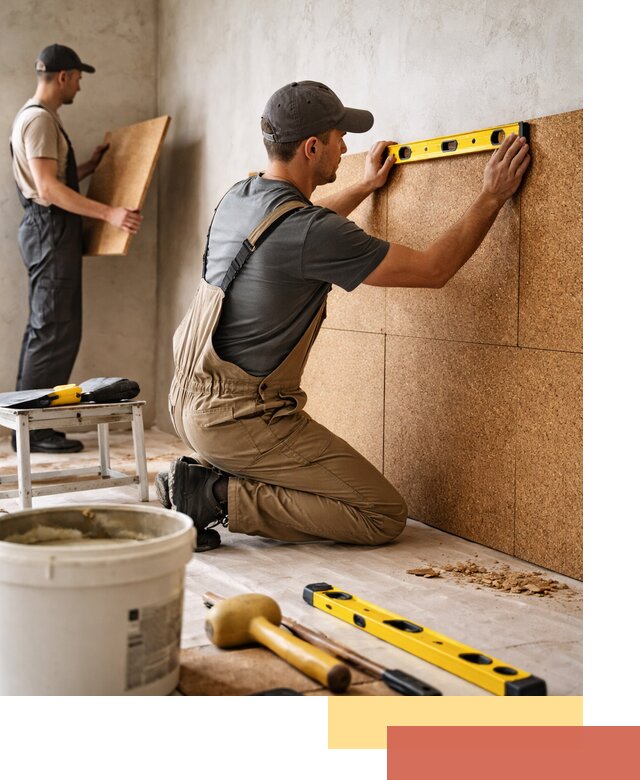 Монтаж пробковых панелей на стены в Нефтеюганске быстро и качественно