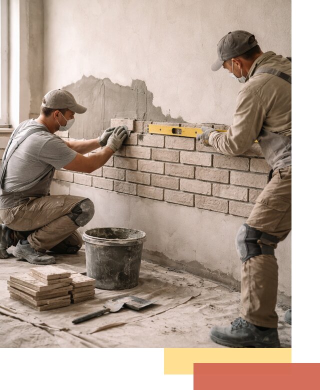 Монтаж декоративного кирпича профессионально в Нефтеюганске