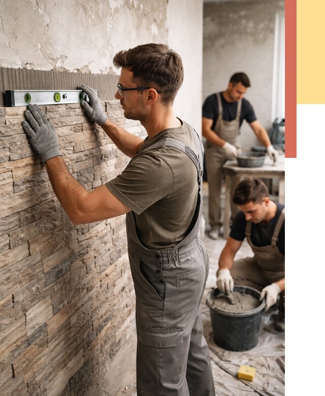 Монтаж искусственного камня в Нефтеюганске от 4576 руб. под ключ | ОТДЕЛОЧНИК-Нфт