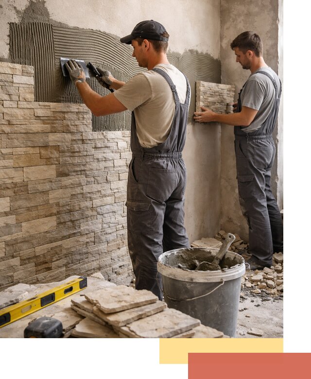 Монтаж искусственного камня в Нефтеюганске — облицовка стен и фасадов