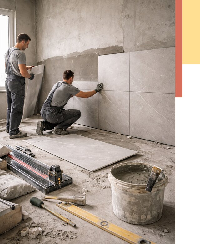 Облицовка стен керамогранитом в Нефтеюганске от 4271 руб./м² — услуги под ключ | ОТДЕЛОЧНИК-Нфт