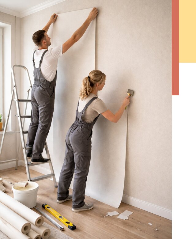 Поклейка флизелиновых обоев в Нефтеюганске от 6101 руб. | Быстро и недорого — ОТДЕЛОЧНИК-Нфт