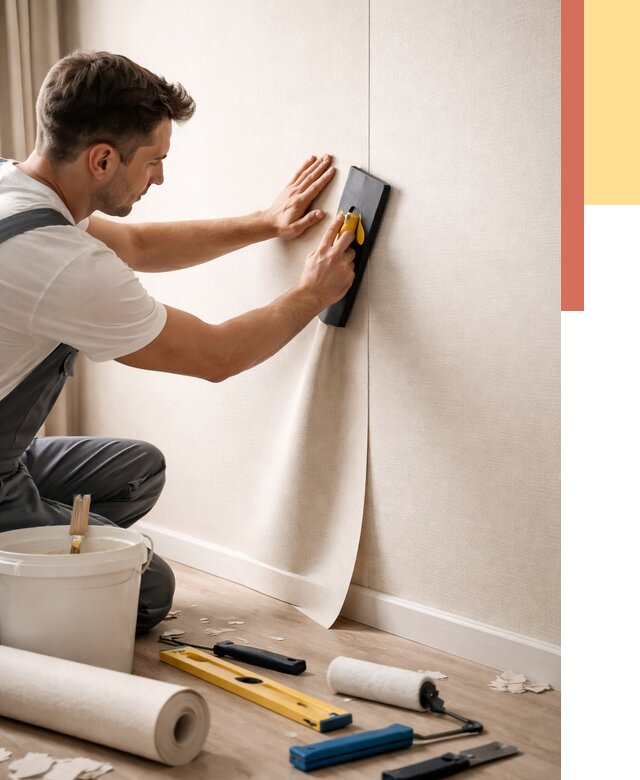 Поклейка виниловых обоев в Нефтеюганске от 4576 руб. | Быстро и недорого — ОТДЕЛОЧНИК-Нфт