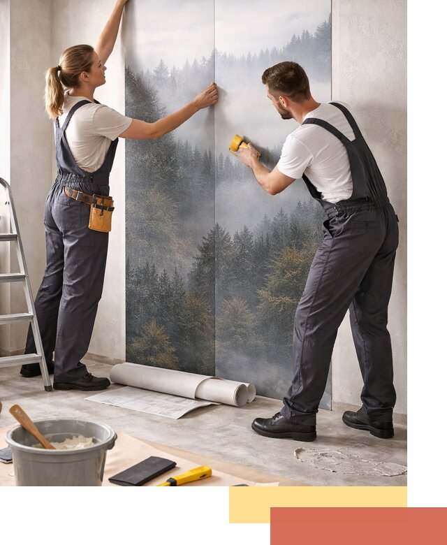 Поклейка фотообоев профессионально в Нефтеюганске под ключ