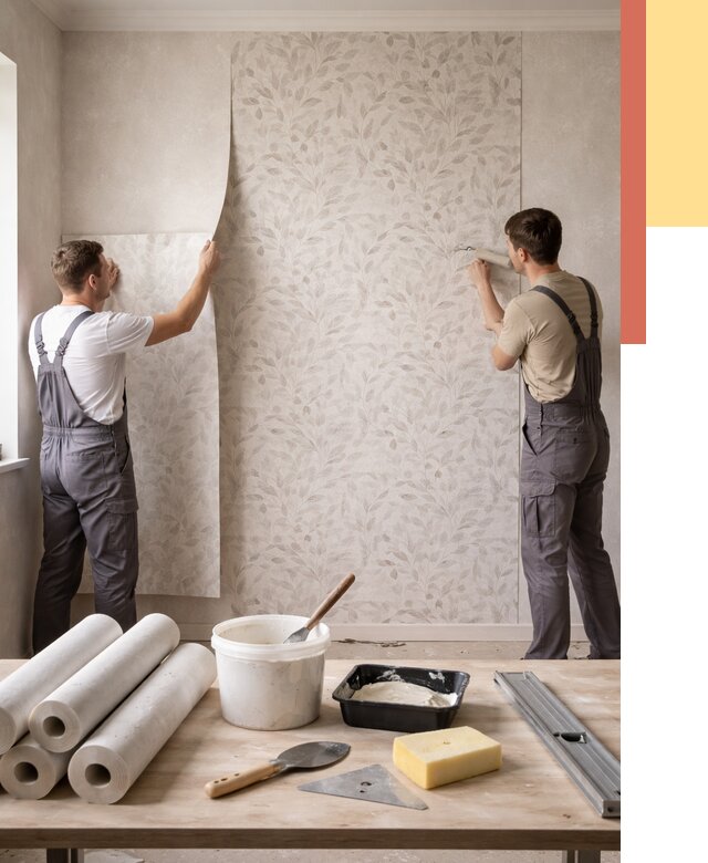 Поклейка обоев с подбором рисунка в Нефтеюганске от 3559 руб. | ОТДЕЛОЧНИК-Нфт - быстро и недорого