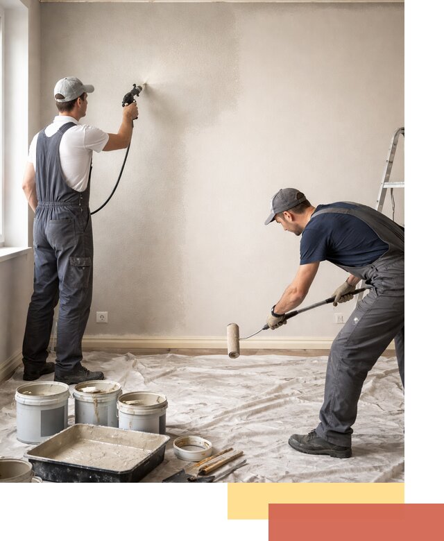 Покраска стен моющейся краской и защита поверхностей в Нефтеюганске