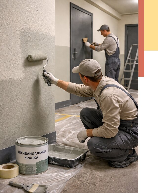 Покраска стен антивандальной краской в Нефтеюганске от 4576 руб./м² под ключ | ОТДЕЛОЧНИК-Нфт