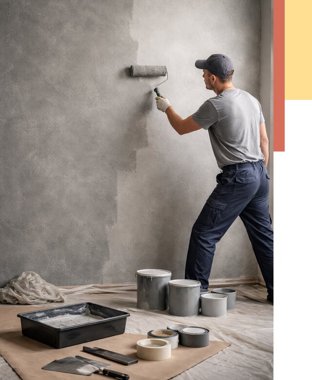 Покраска стен под бетон в Нефтеюганске от 661 руб. за м2 — быстро и недорого | ОТДЕЛОЧНИК-Нфт