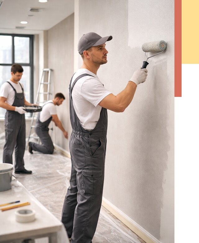 Покраска стен в офисе в Нефтеюганске от 8643 руб. — быстро и недорого | ОТДЕЛОЧНИК-Нфт