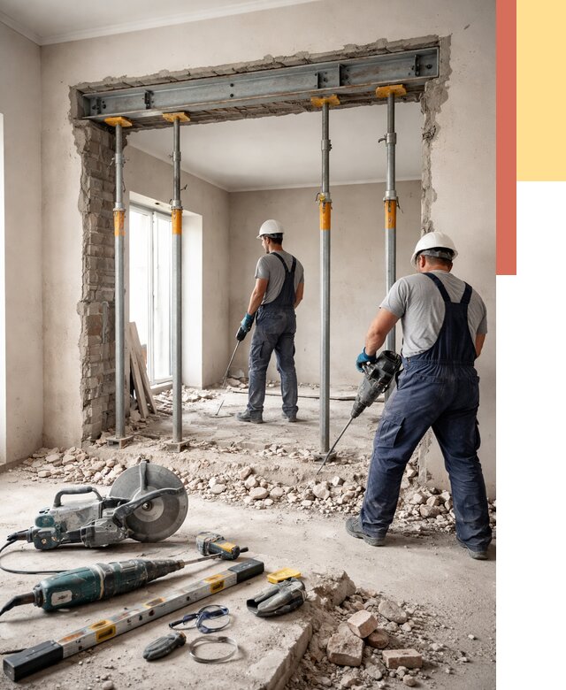 Прорезка проема в стене в Нефтеюганске от 4576 руб. — быстро и недорого | ОТДЕЛОЧНИК-Нфт