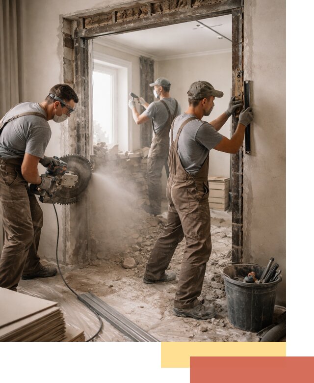 Расширение дверного проема под установку новой двери в Нефтеюганске