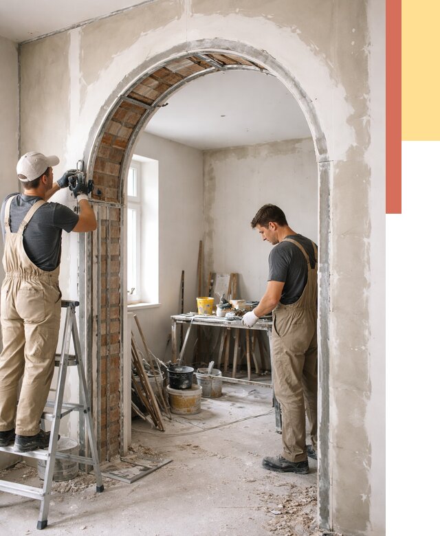 Устройство арочного проема в Нефтеюганске от 9660 руб. под ключ — быстро и недорого | ОТДЕЛОЧНИК-Нфт