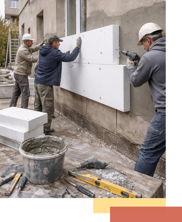 Утепление наружных стен пенопластом в Нефтеюганске