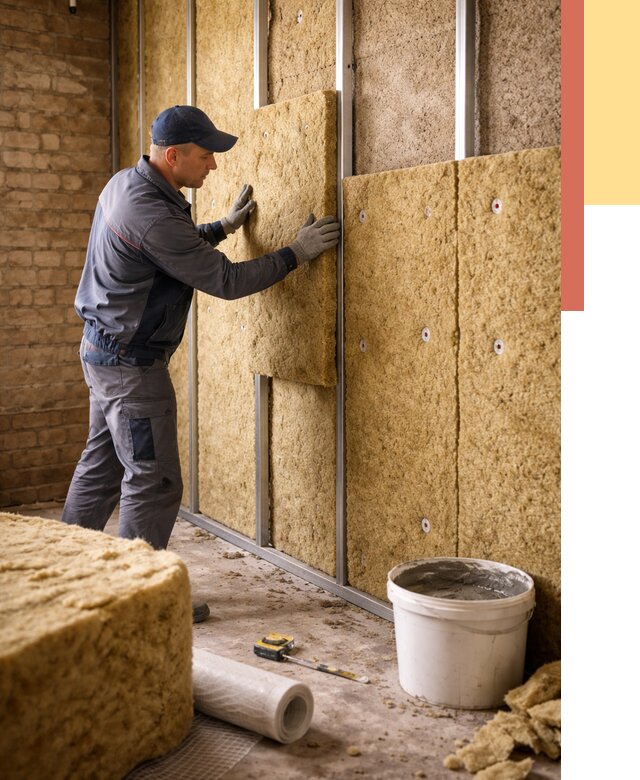 Утепление стен минватой в Нефтеюганске от 1373 руб./м2 — недорого и быстро | ОТДЕЛОЧНИК-Нфт