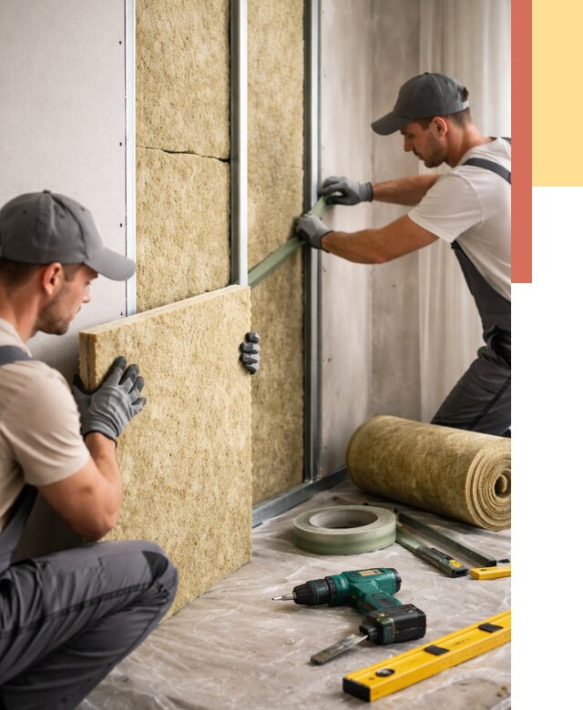 Шумоизоляция стен в Нефтеюганске под ключ от 1881 руб. | ОТДЕЛОЧНИК-Нфт