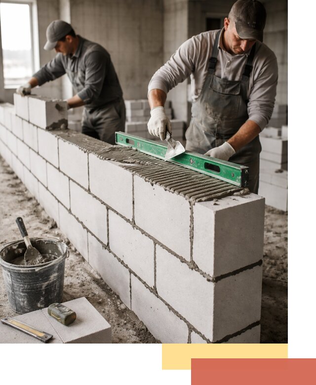 Кладка перегородок из газобетона в Нефтеюганске быстро и качественно