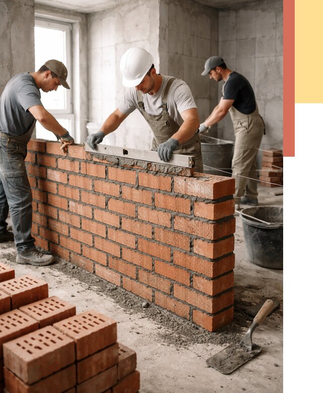 Кладка перегородок из кирпича в Нефтеюганске от 3559 руб. за м² | ОТДЕЛОЧНИК-Нфт