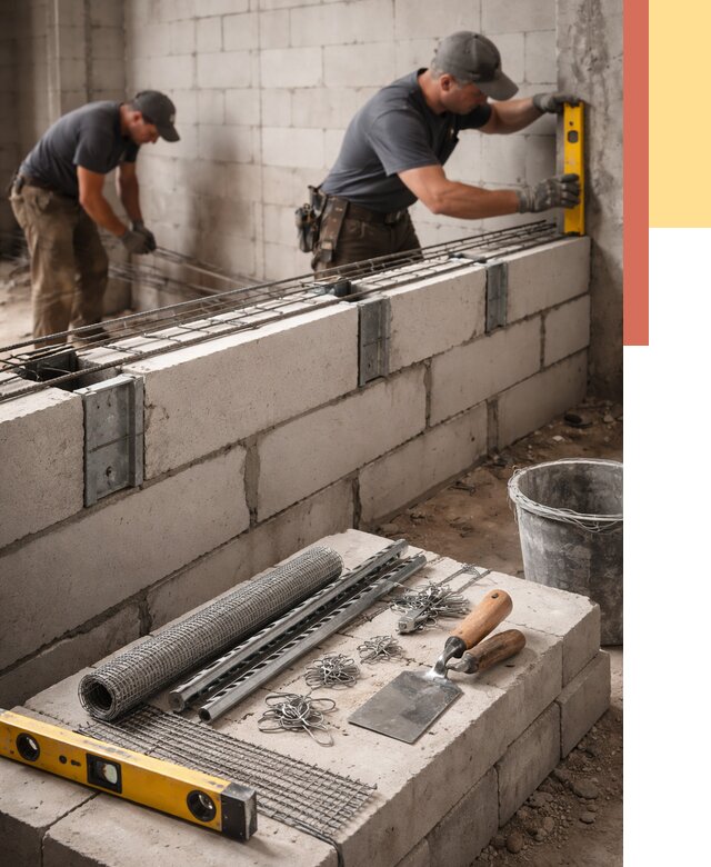 Армирование кладки перегородок в Нефтеюганске от 763 руб. под ключ | ОТДЕЛОЧНИК-Нфт
