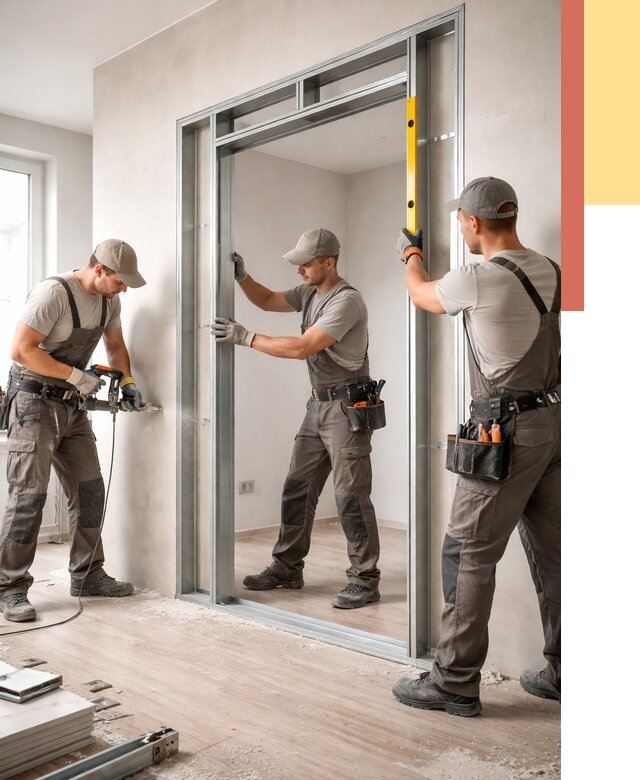 Устройство дверного проема в перегородке в Нефтеюганске от 4576 руб. под ключ | ОТДЕЛОЧНИК-Нфт