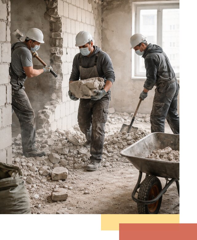 Демонтаж блочных перегородок в Нефтеюганске быстро и аккуратно