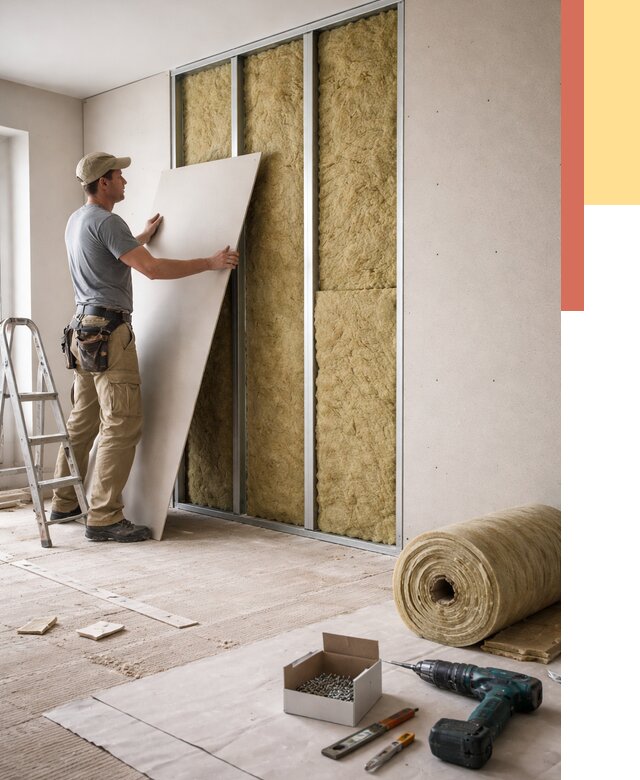 Перегородка из гипсокартона с шумоизоляцией в Нефтеюганске от 3172 руб. | ОТДЕЛОЧНИК-Нфт