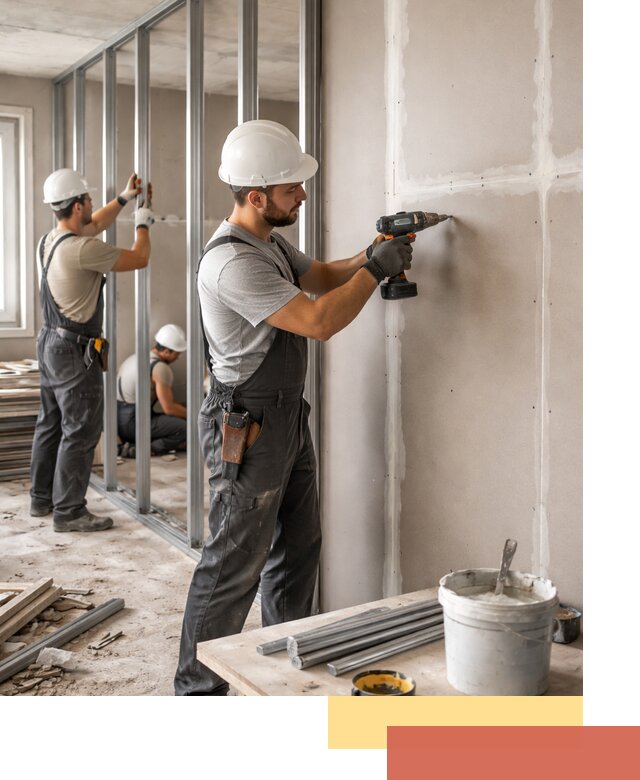 Перегородки из огнестойкого гипсокартона в Нефтеюганске под ключ