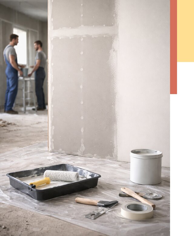 Покраска перегородок из гипсокартона в Нефтеюганске от 4576 руб. под ключ | ОТДЕЛОЧНИК-Нфт