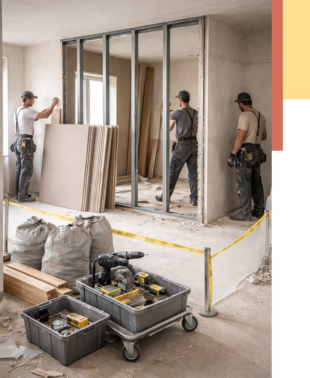 Перенос гипсокартонной перегородки в Нефтеюганске под ключ от 4576 руб. | Демонтаж и монтаж – ОТДЕЛОЧНИК-Нфт