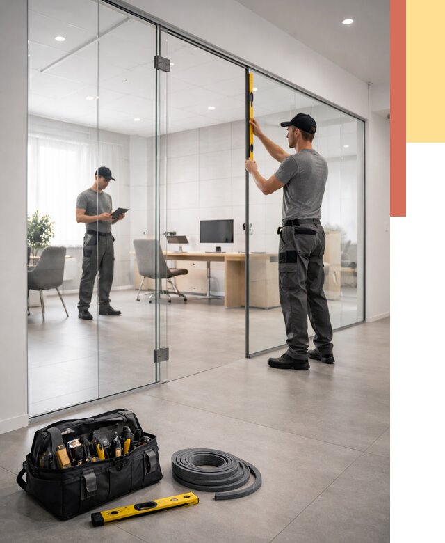 Цельностеклянные перегородки под ключ в Нефтеюганске от 9660 руб. — монтаж и цены | ОТДЕЛОЧНИК-Нфт