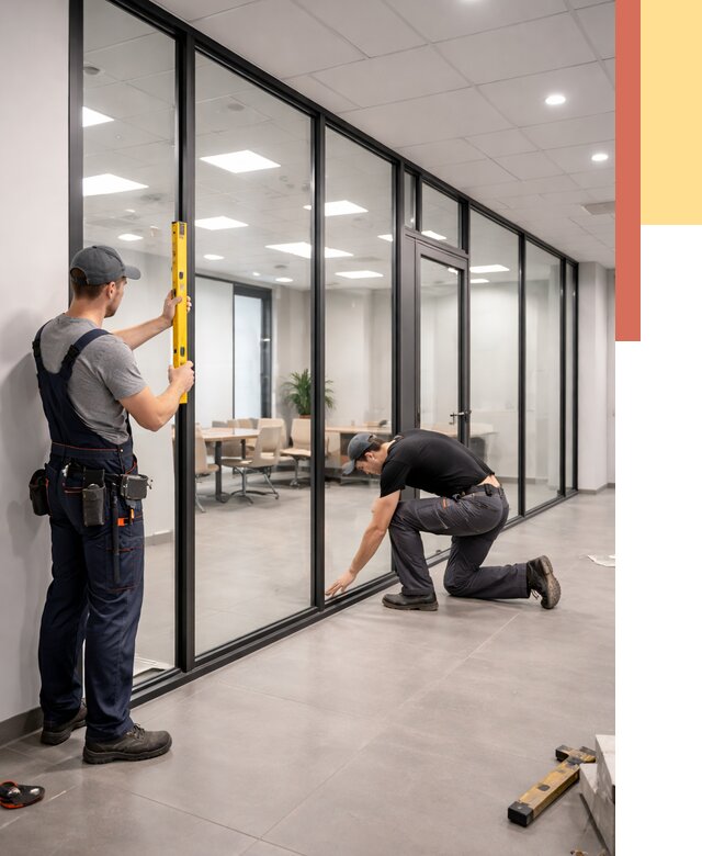 Каркасные стеклянные перегородки в Нефтеюганске под ключ от 9355 руб. | ОТДЕЛОЧНИК-Нфт