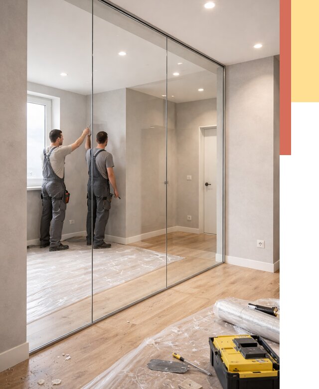 Безрамные стеклянные перегородки в Нефтеюганске — монтаж от 9660 руб. | ОТДЕЛОЧНИК-Нфт