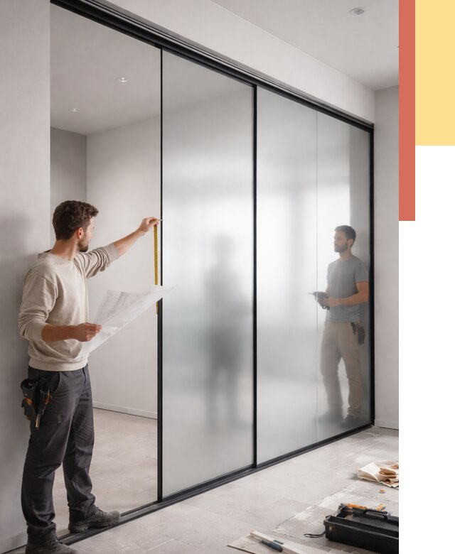 Матовые стеклянные перегородки в Нефтеюганске от 8643 руб. — монтаж и установка | ОТДЕЛОЧНИК-Нфт