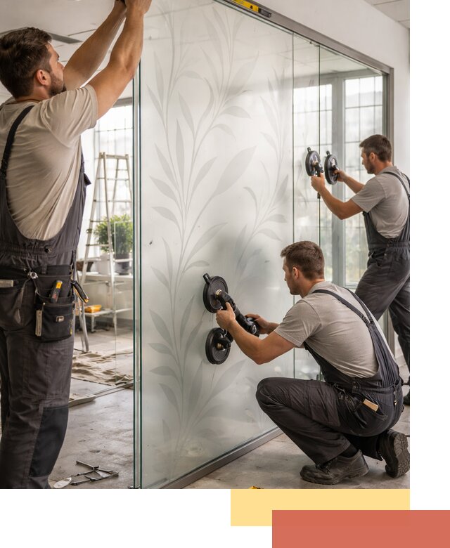 Стеклянные перегородки с рисунком на заказ в Нефтеюганске